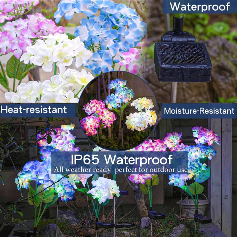 💐Summer Hot Sale 49% OFF--Solar Hydrangea Flower Light With 3 Head