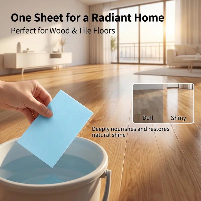 【Summervibes】100 Pcs Floor Cleaning Sheets, Multi-Surface Mop Soap for Hardwood & Tile Floors, Deep Clean Biological Enzyme Tablets with Long-lasting Camellia Fragrance, Pet Friendly & No Residue, Floor Cleaner