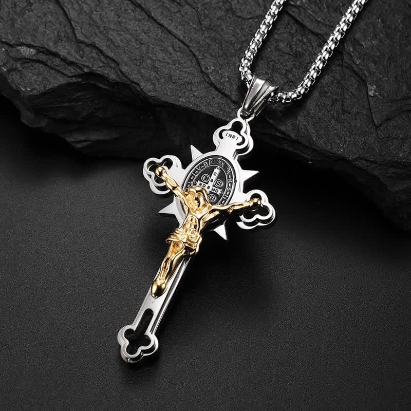 ⏰BIG SALE - 60% OFF🔥✝️ST.Benedict Protection Cross Power Pendant Necklace