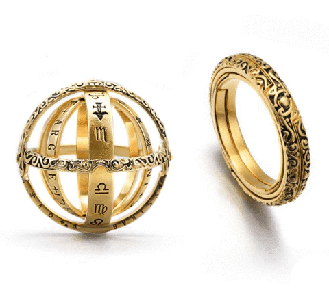 🏆Contains 14k Gold / Platinum - 16th Century German Astronomical Ring | A Token of Love