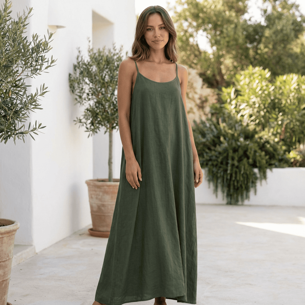 Solid Color Backless Cami Dress ✨