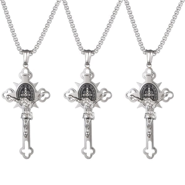⏰BIG SALE - 60% OFF🔥✝️ST.Benedict Protection Cross Power Pendant Necklace