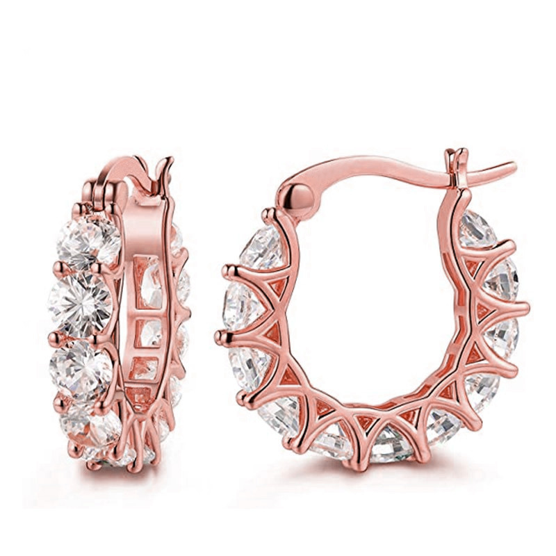 🔥Hot Sale 68% OFF🔥Brilliant 14K Gold Plated 925 Sterling Silver Moissanite Hoop Earrings