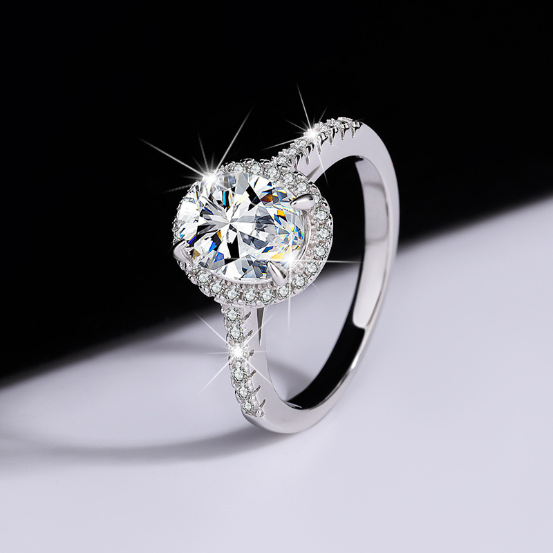 Full Star Oversized Dove Moissanite Diamond Egg Ring