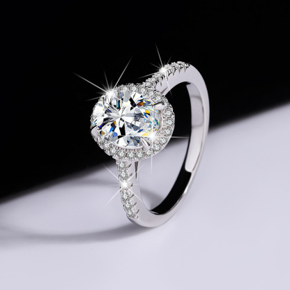 Full Star Oversized Dove Moissanite Diamond Egg Ring