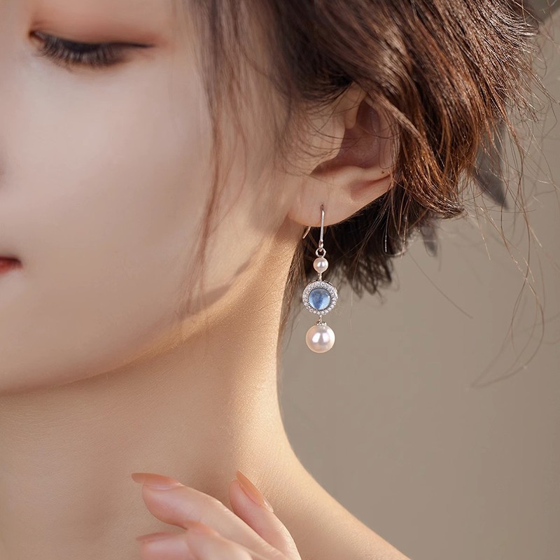 Aquamarine Pearl Set | 925 Sterling Silver