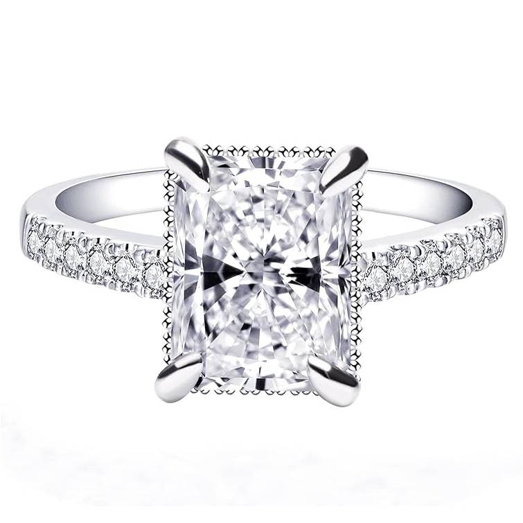 🔥Handmade 3CT Square Radiant Cut Moissanite Ring 🎉Special Offer for Mother's Day!🎉