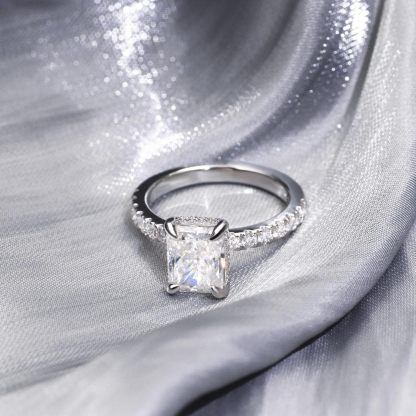 🔥Handmade 3CT Square Radiant Cut Moissanite Ring 🎉Special Offer for Mother's Day!🎉