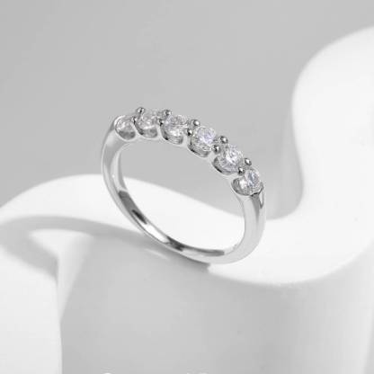 6-Stones Round Moissanite Ring