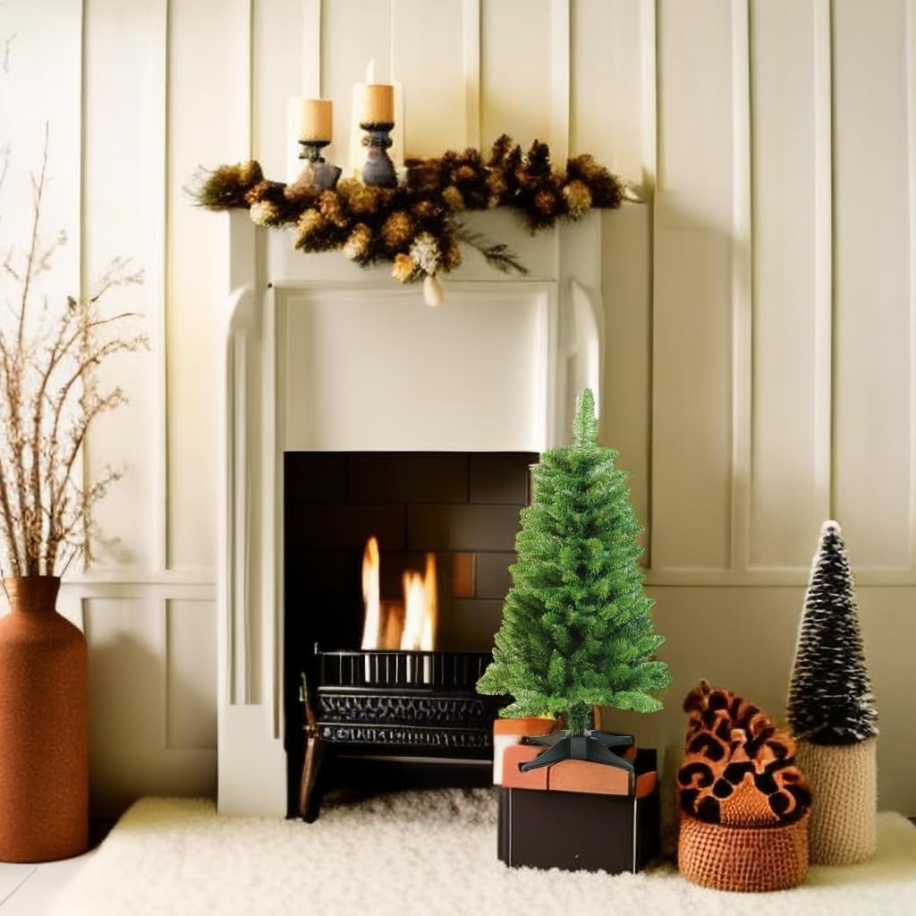 Christmas Tree 3FT Artificial Desktop Xmas Tree for Holiday Decor 160 Branch Tips,Green
