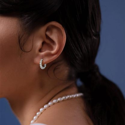🔥Hot Sale 68% OFF🔥Brilliant 14K Gold Plated 925 Sterling Silver Moissanite Hoop Earrings