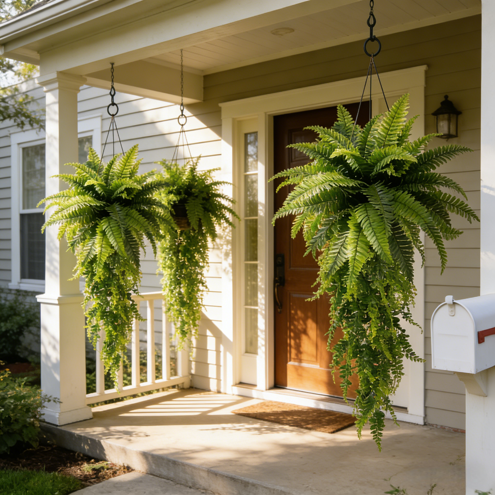 Large Artificial Boston Fern Feel Real Hanging Plants