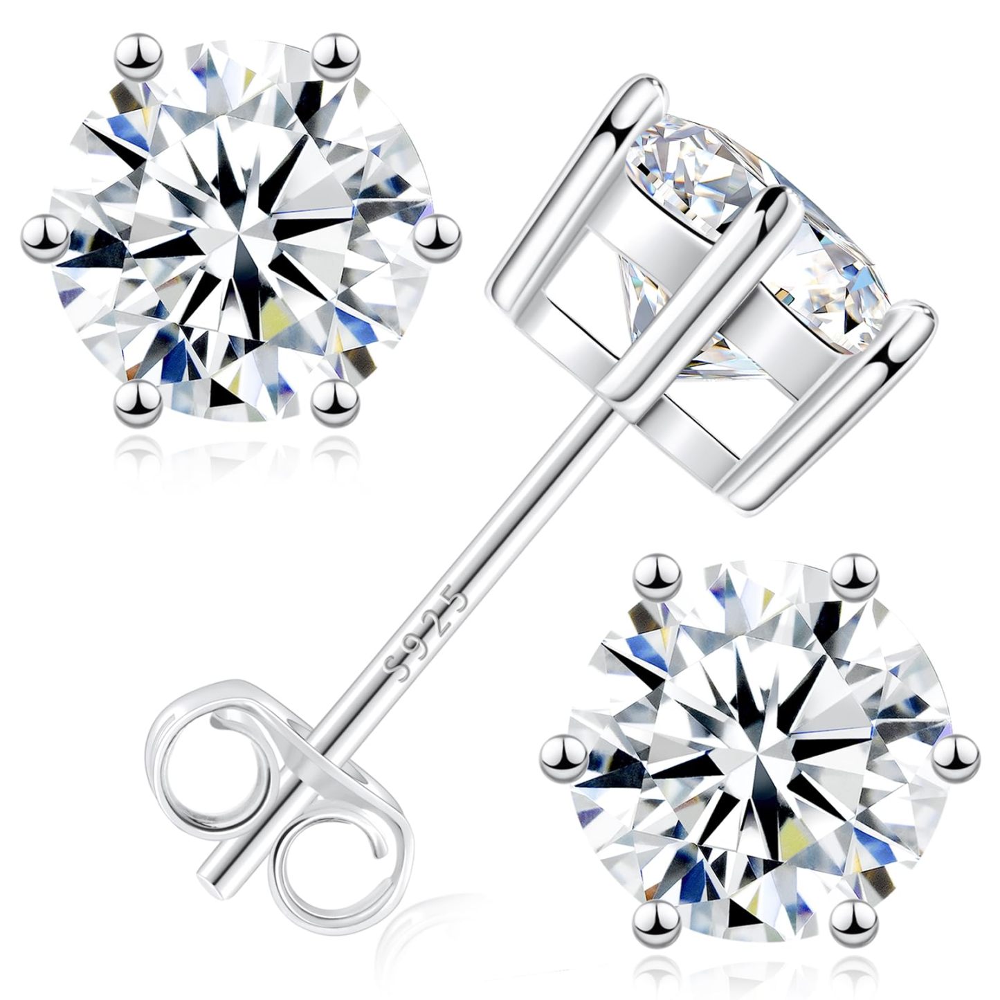 Luxury Solitaire 6-Prong Moissanite Necklace (🎁FREE Earrings included)