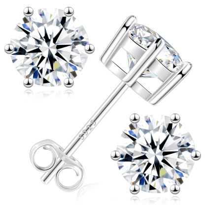 Luxury Solitaire 6-Prong Moissanite Necklace (🎁FREE Earrings included)