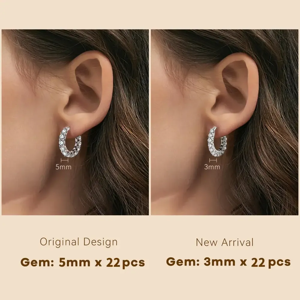 🔥Hot Sale 68% OFF🔥Brilliant 14K Gold Plated 925 Sterling Silver Moissanite Hoop Earrings