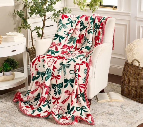 Christmas bow blanket