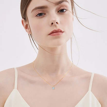 Luxury Solitaire Moissanite Necklace (FREE Earrings included)
