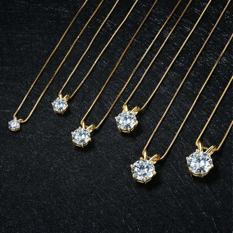 Luxury Solitaire Moissanite Necklace (FREE Earrings included)