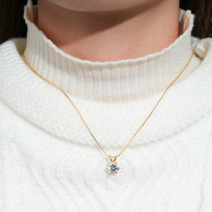 Luxury Solitaire Moissanite Necklace (FREE Earrings included)