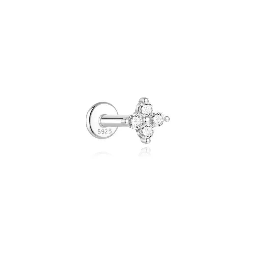 Four Moissanite Flatback Earring