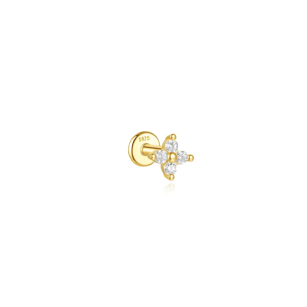 Four Moissanite Flatback Earring