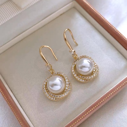 Spiral Freshwater Pearl Earrings