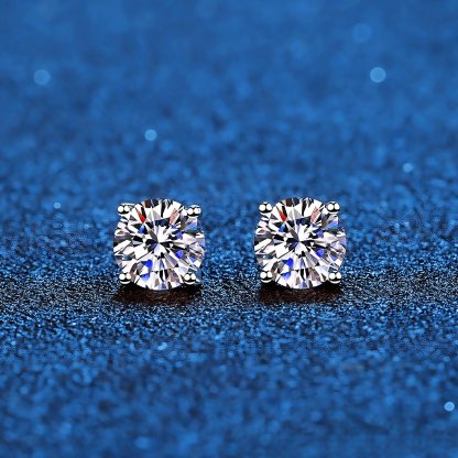 Classic Four-Prong Moissanite Earrings
