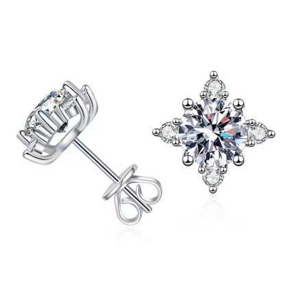 Lucky Four-Leaf Clover Moissanite Earrings