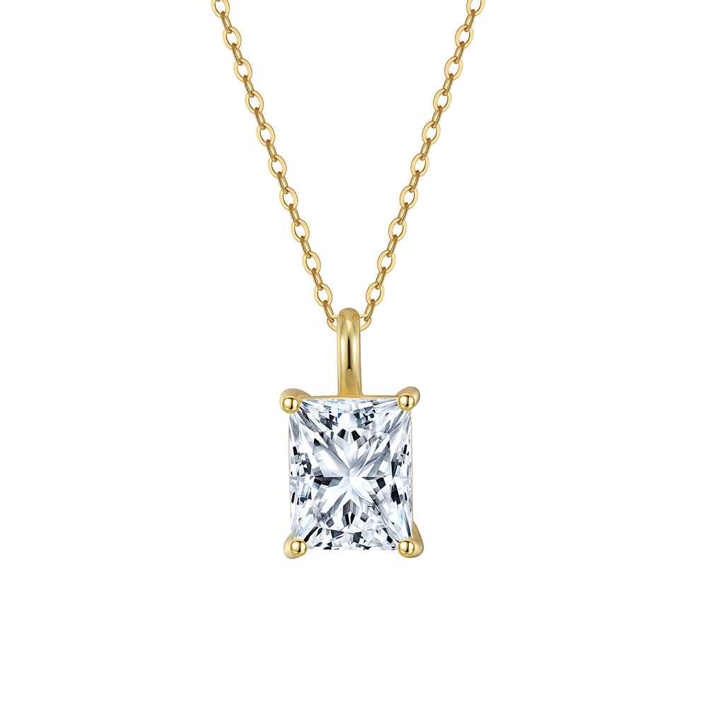 Luxury Solitaire Ideal Cut Moissanite Necklace
