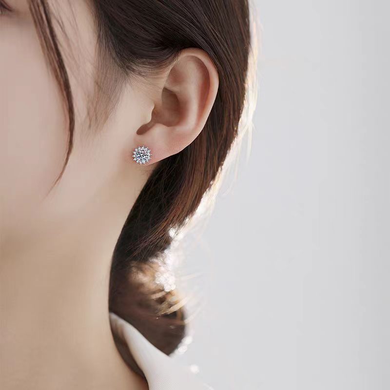 Sunflower Moissanite Earrings