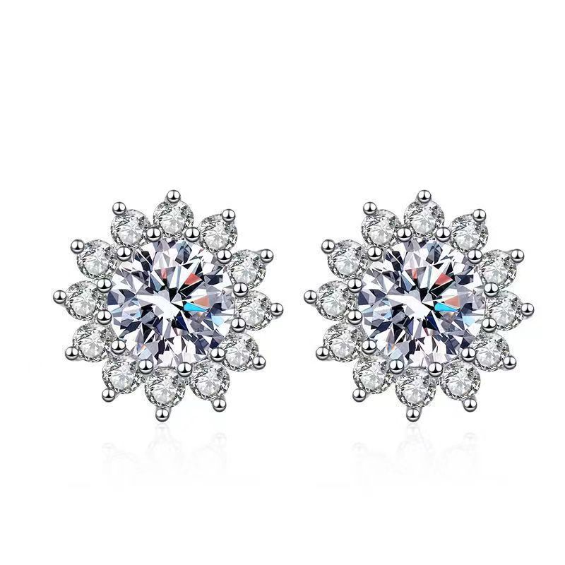 Sunflower Moissanite Earrings