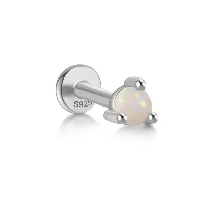 Round Opal Flatback Earring