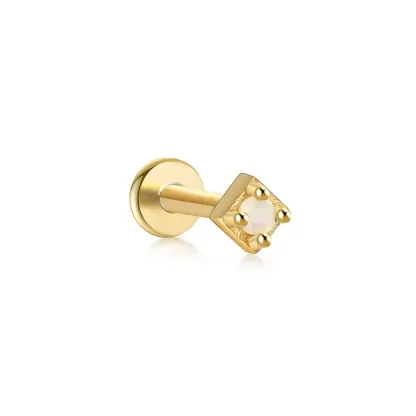 Squared Opal Flatback Earring