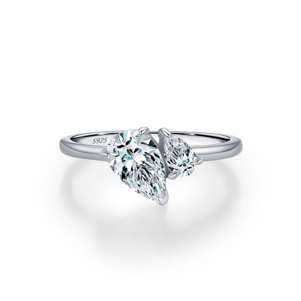 Unique Pear-Cut Moissanite Ring