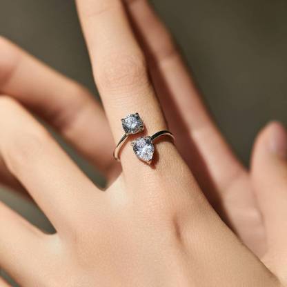 Unique Pear-Cut Moissanite Ring