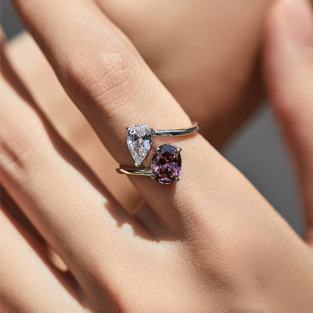 Unique Pear-Cut Moissanite Ring