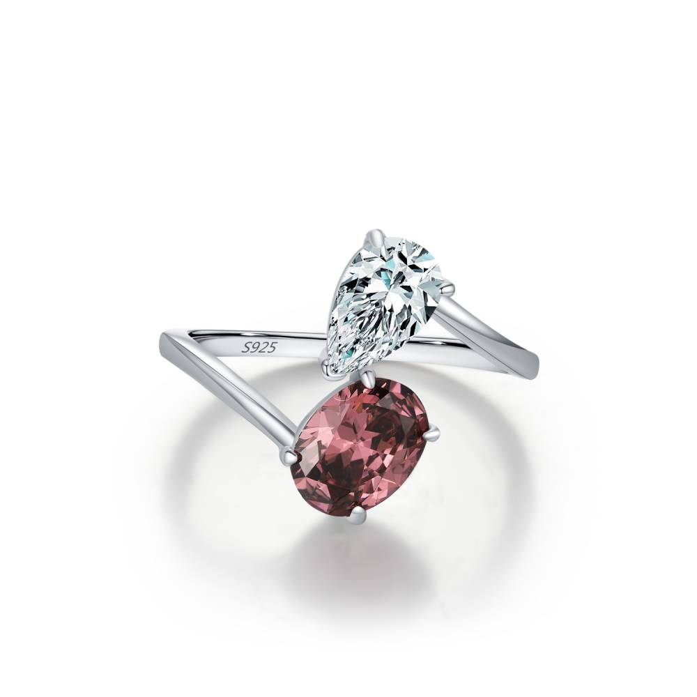 Unique Pear-Cut Moissanite Ring