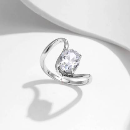Unique Oval Cut Moissanite Ring