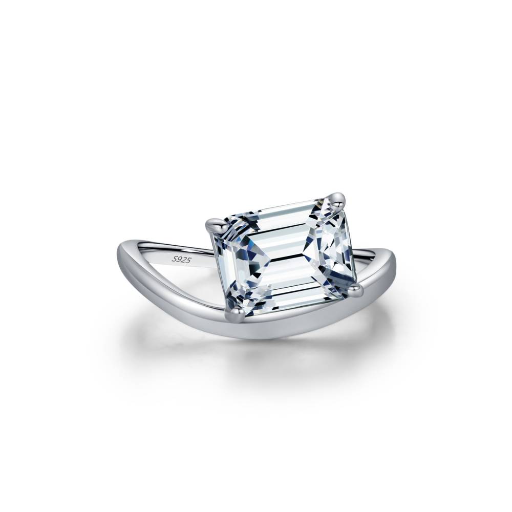 Unique Emerald Moissanite Ring