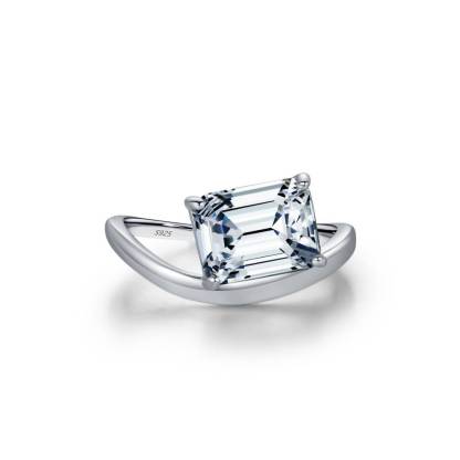 Unique Emerald Moissanite Ring
