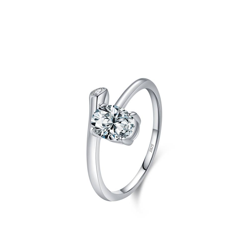 Unique Oval Moissanite Ring