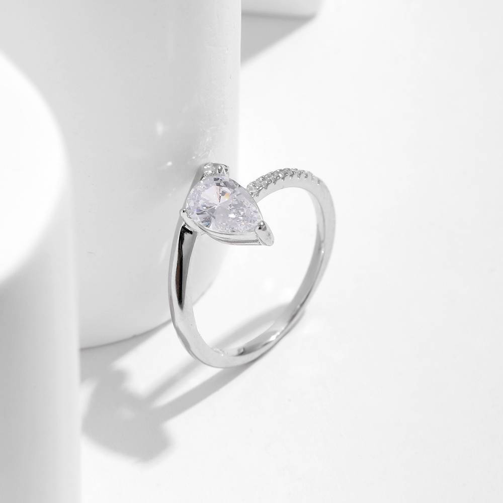 Unique Pear Moissanite Ring