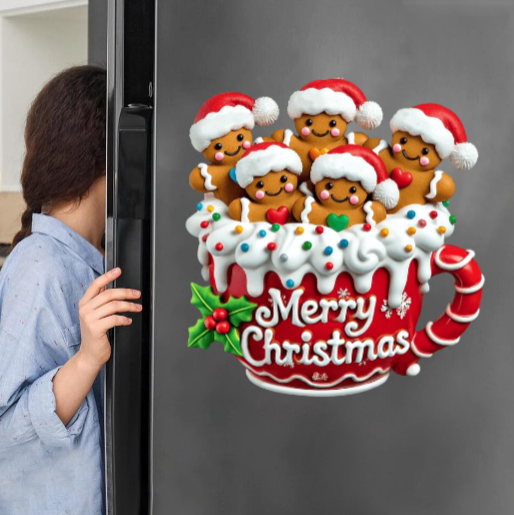 Merry Christmas - Personalized Gingerbread Family Decal