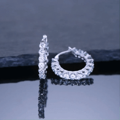 🔥Hot Sale 68% OFF🔥Brilliant 14K Gold Plated 925 Sterling Silver Moissanite Hoop Earrings
