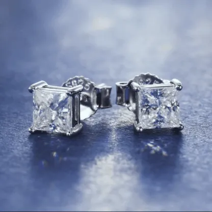 🔥Mother's Day Promotion!🔥Princess Cut Moissanite Stud Earrings