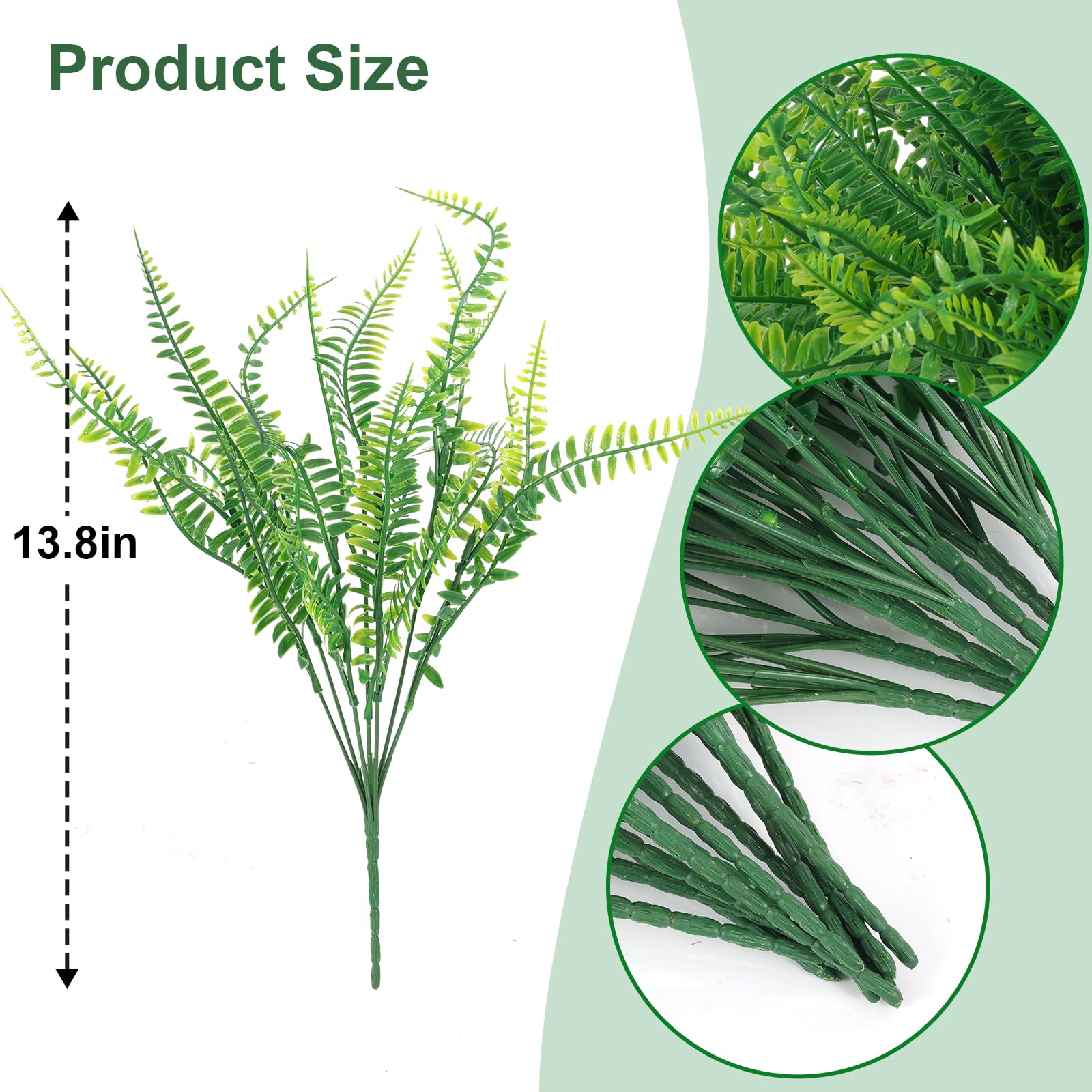 Artificial Outdoor Plants Fake Boston Fern Stems