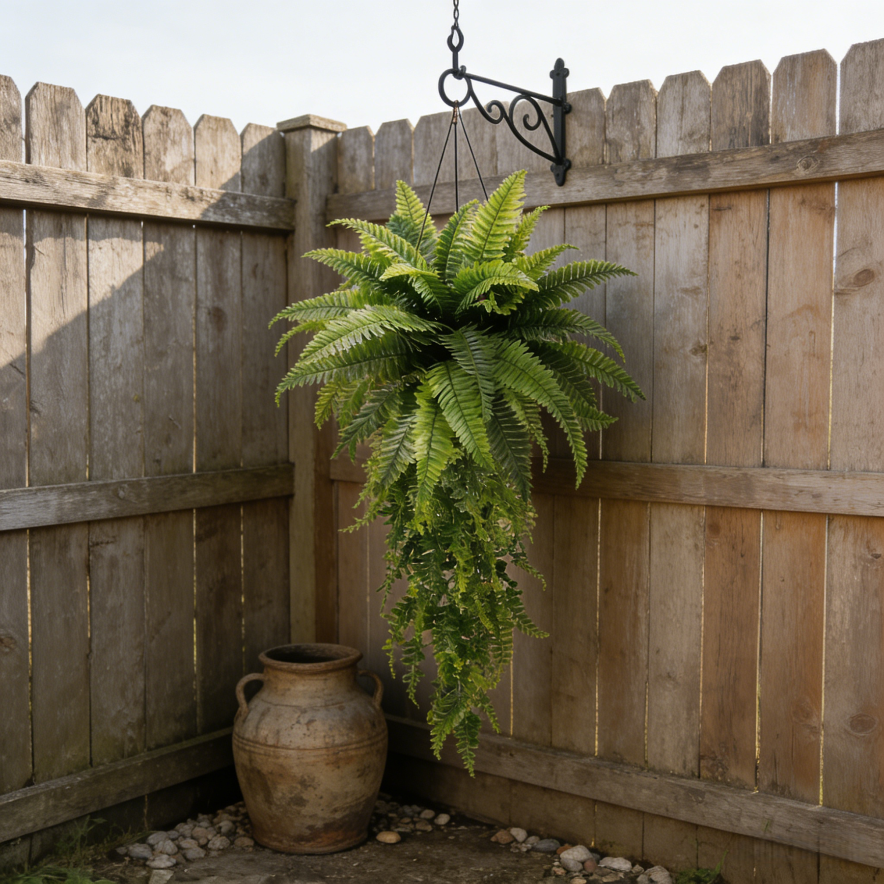 Large Artificial Boston Fern Feel Real Hanging Plants