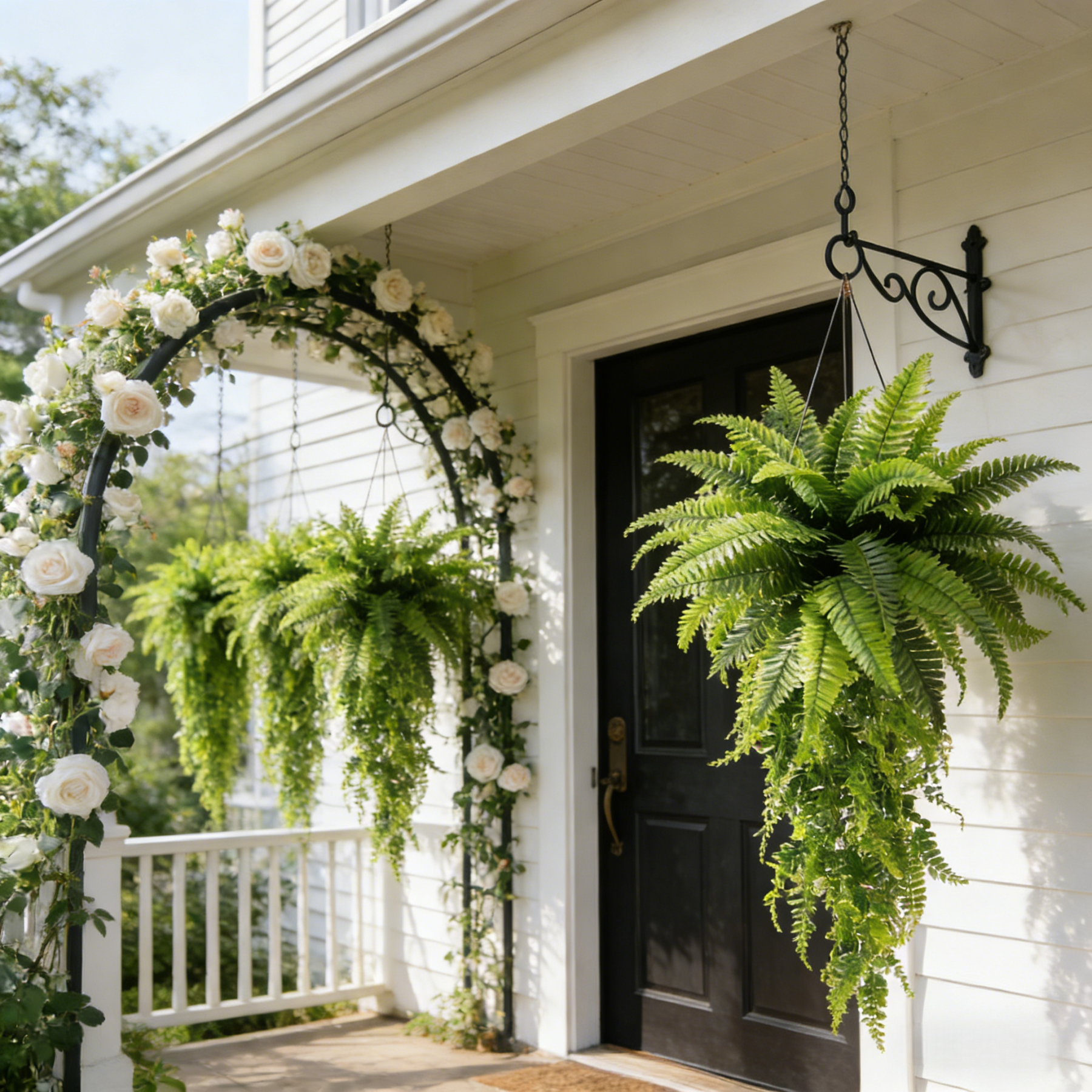 Large Artificial Boston Fern Feel Real Hanging Plants