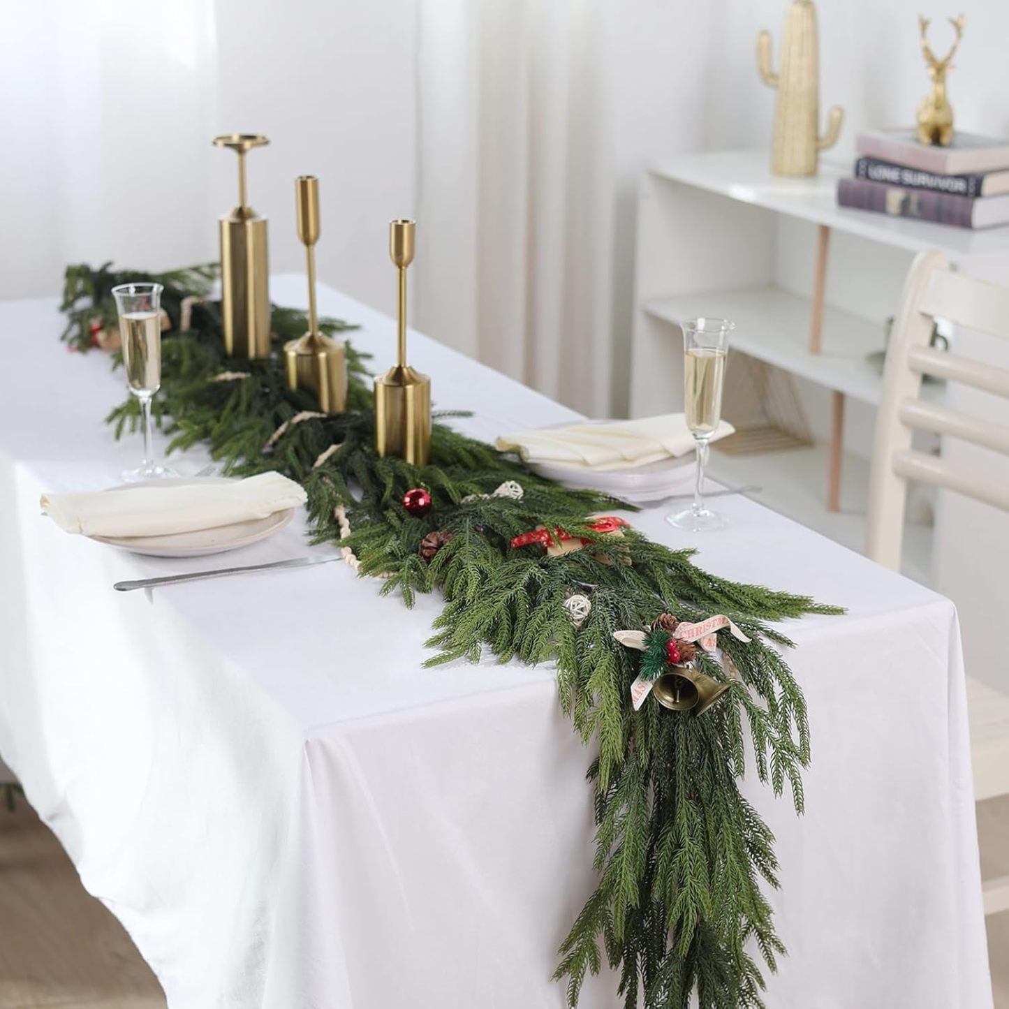 ✨Natural Christmas Greenery - Real Touch Norfolk Pine Garland