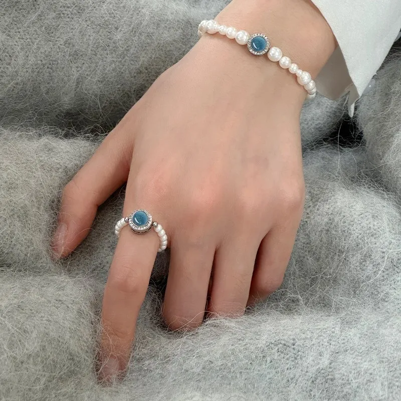 Aquamarine Pearl Set | 925 Sterling Silver